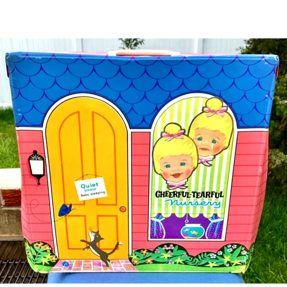 Mattel Cheerful and Tearful nursery/carrying case playset with two dolls bed. - Picture 1 of 16